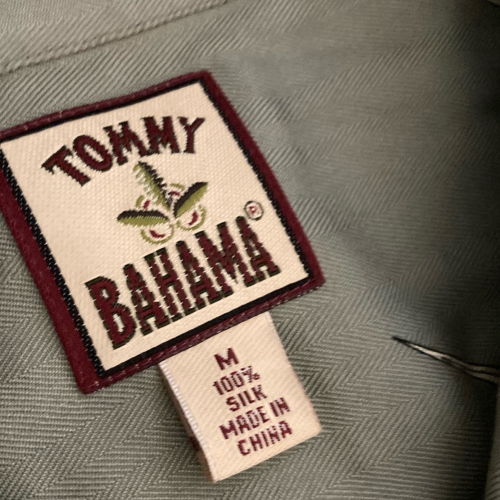 Tommy Bahama Vintage Tropical Print Silk Button-Up Shirt Sz M - Picture 7 of 7